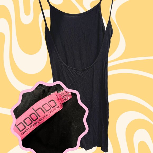 Boohoo Backless Bodycon Black Dress - Picture 2 of 2